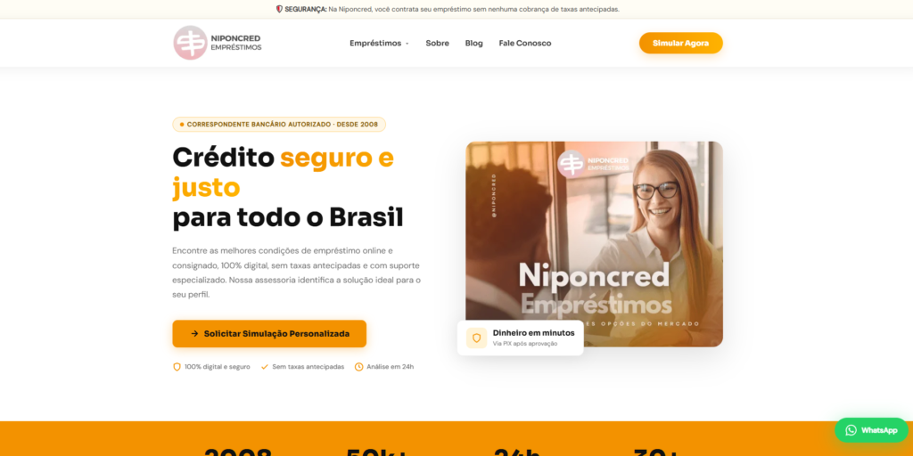 site institucional para financeira niponcred